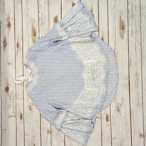 Zara Woman Striped Lace Shirt S
